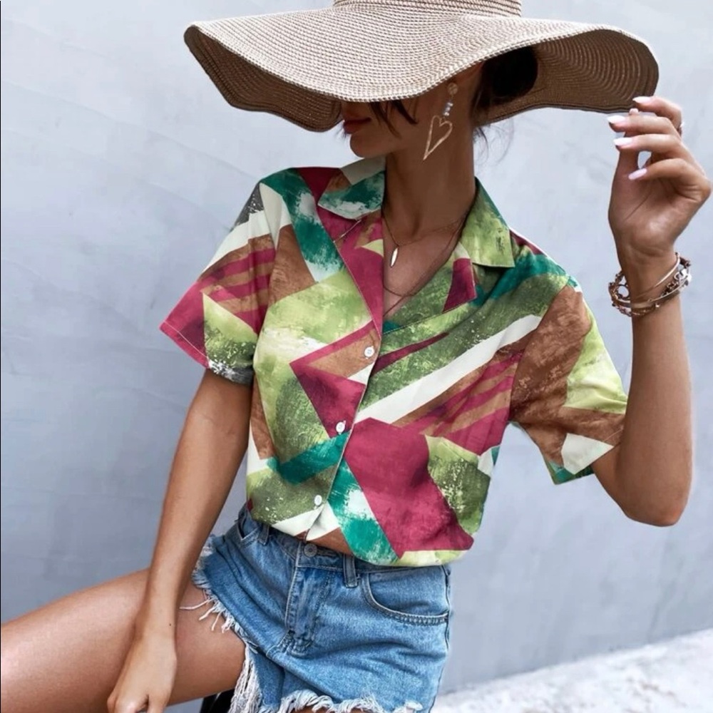 Color block blouse